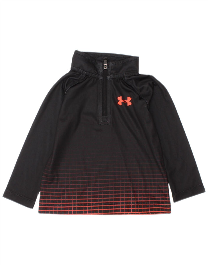 UNDER ARMOUR Baby Boys Pullover Tracksuit Top 6-9 Months Black Geometric