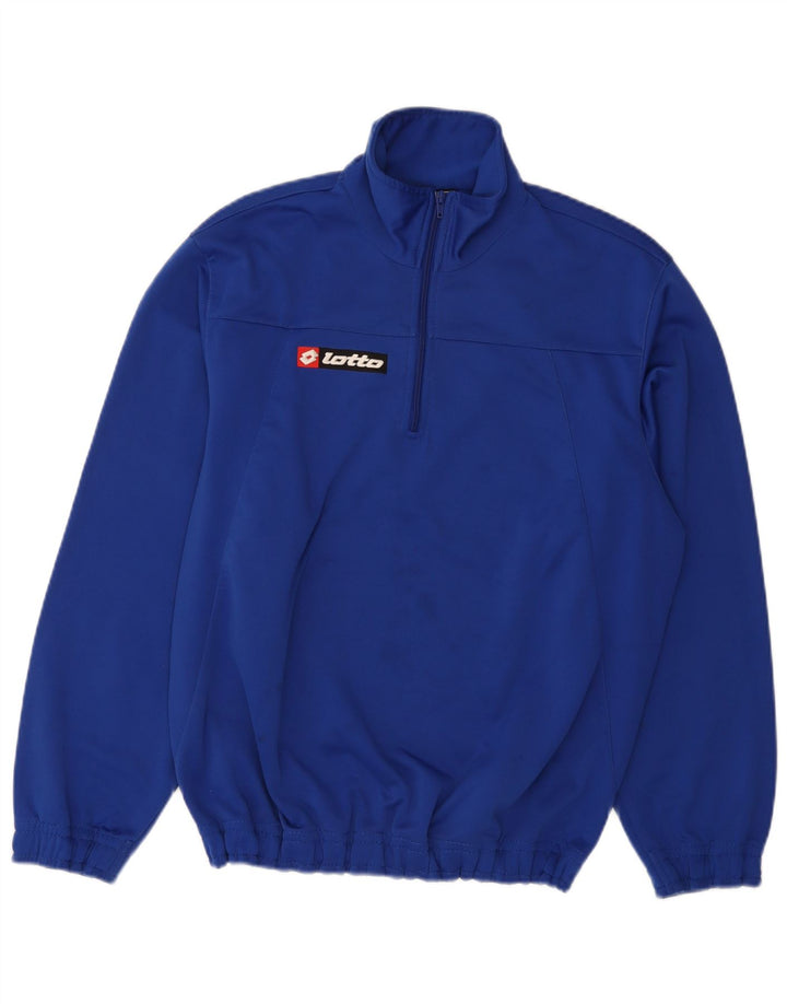 Lotto Mens Zip Neck Sweatshirt Jumper Large Blue Polyester