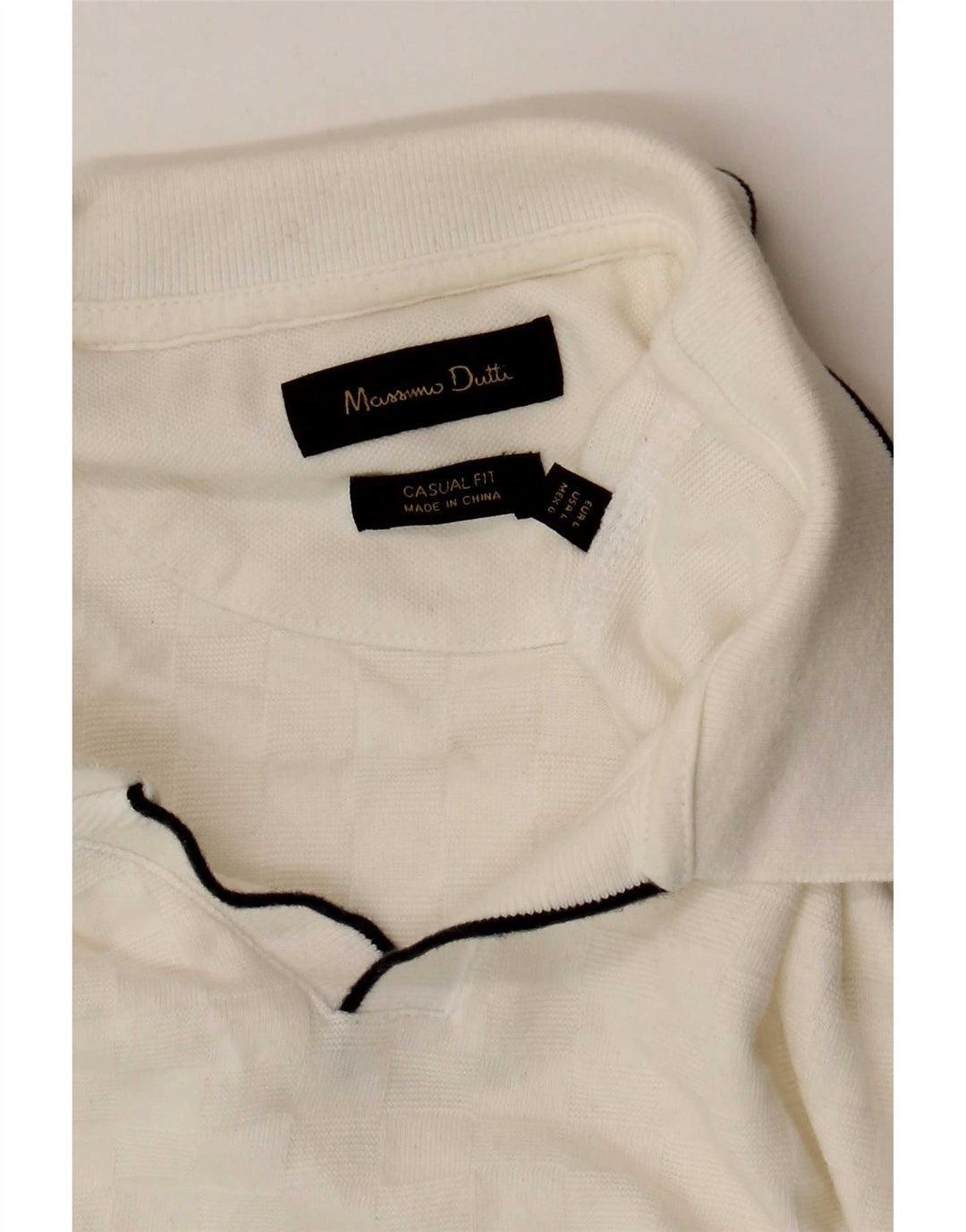 Massimo Dutti Mens Polo Shirt Large White