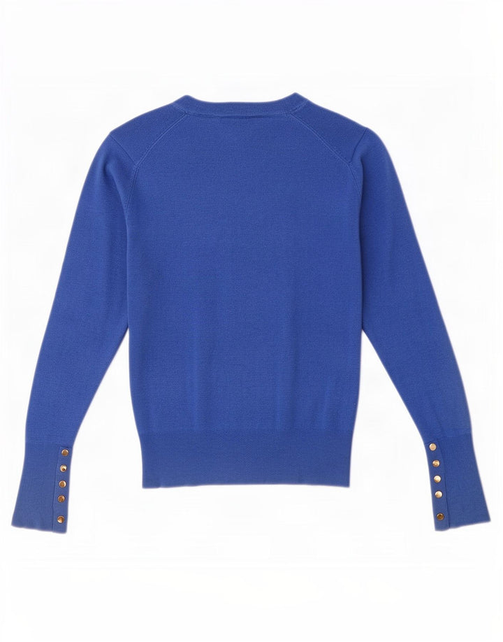 Zara Womens Boat Neck Jumper Sweater UK 12 Medium Blue Viscose
