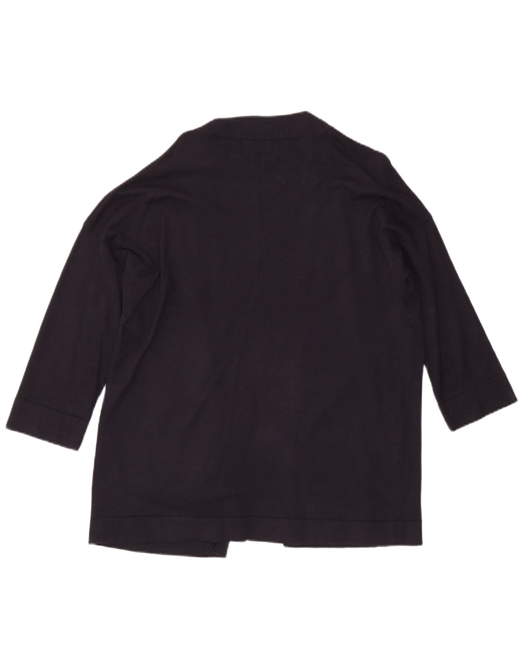 Zara Womens 3/4 Sleeve Open Cardigan Sweater UK 16 Large Navy Blue