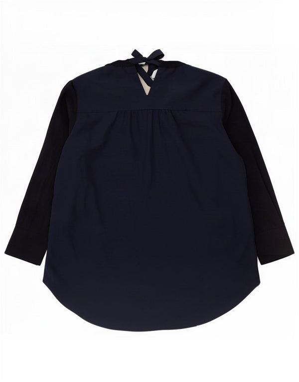 Ralph Lauren Womens Top 3/4 Sleeve UK 16 Large Navy Blue Cotton