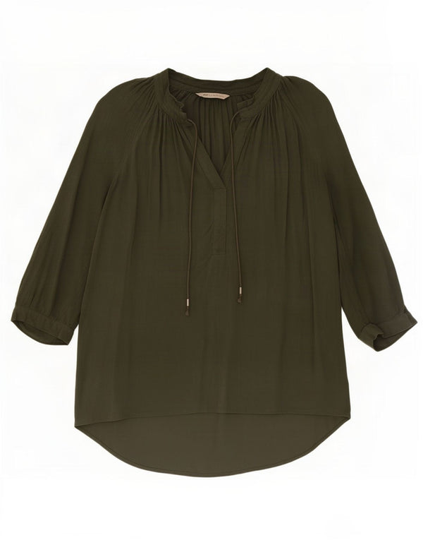 Marks & Spencer Womens 3/4 Sleeve Tunic Top UK 8 Small Green Viscose