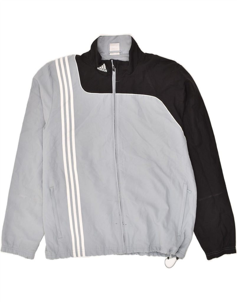 ADIDAS Mens Tracksuit Top Jacket UK 48/50 XL Grey Colourblock Polyester | Vintage Adidas | Thrift | Second-Hand Adidas | Used Clothing | Messina Hembry 