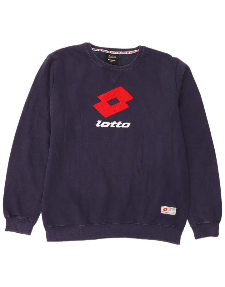 Lotto Mens Graphic Sweatshirt Jumper 2XL Navy Blue Cotton