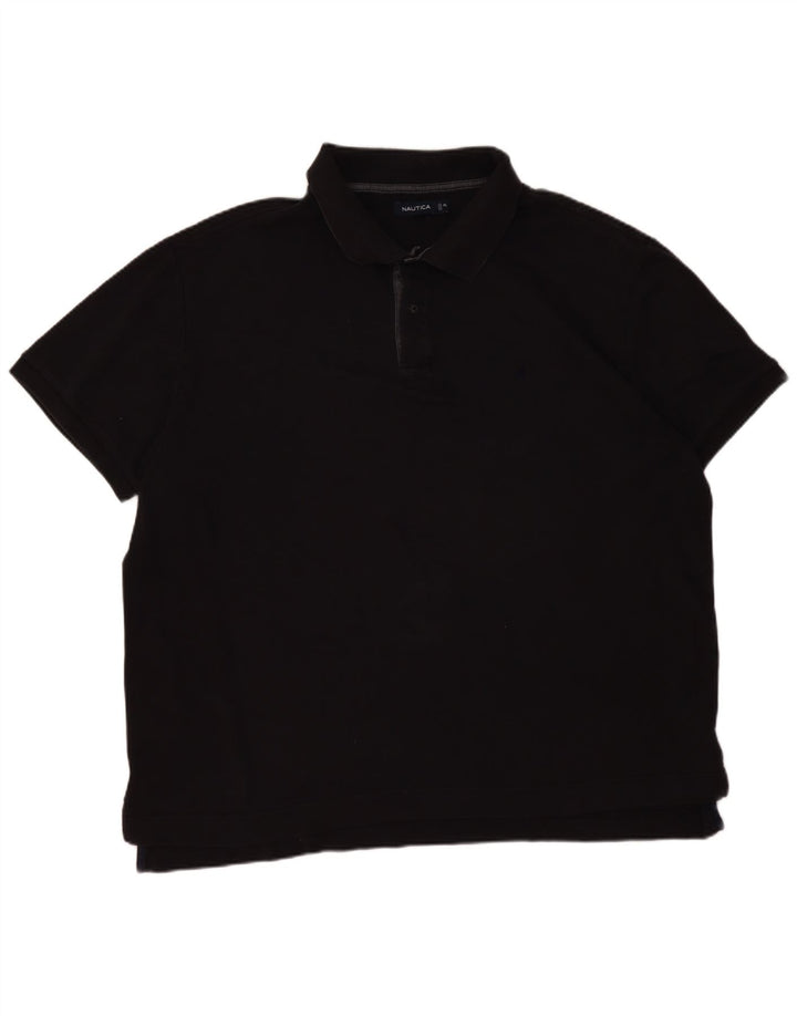 Nautica Mens Polo Shirt 2XL Black Cotton