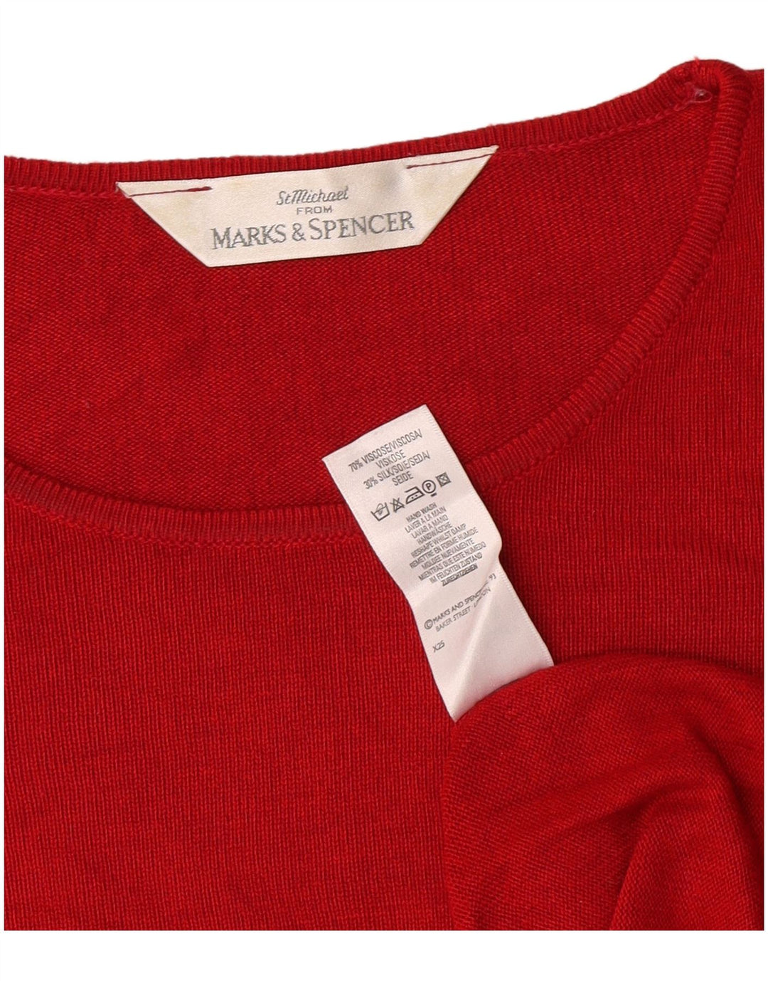 Marks & Spencer Womens T-Shirt Top UK 14 Large  Red Viscose