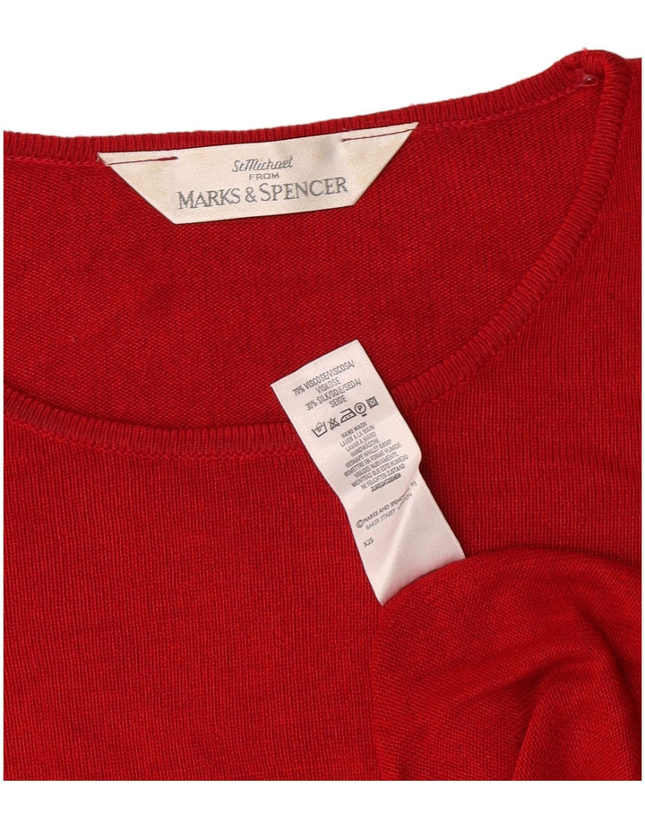 Marks & Spencer Womens T-Shirt Top UK 14 Large  Red Viscose