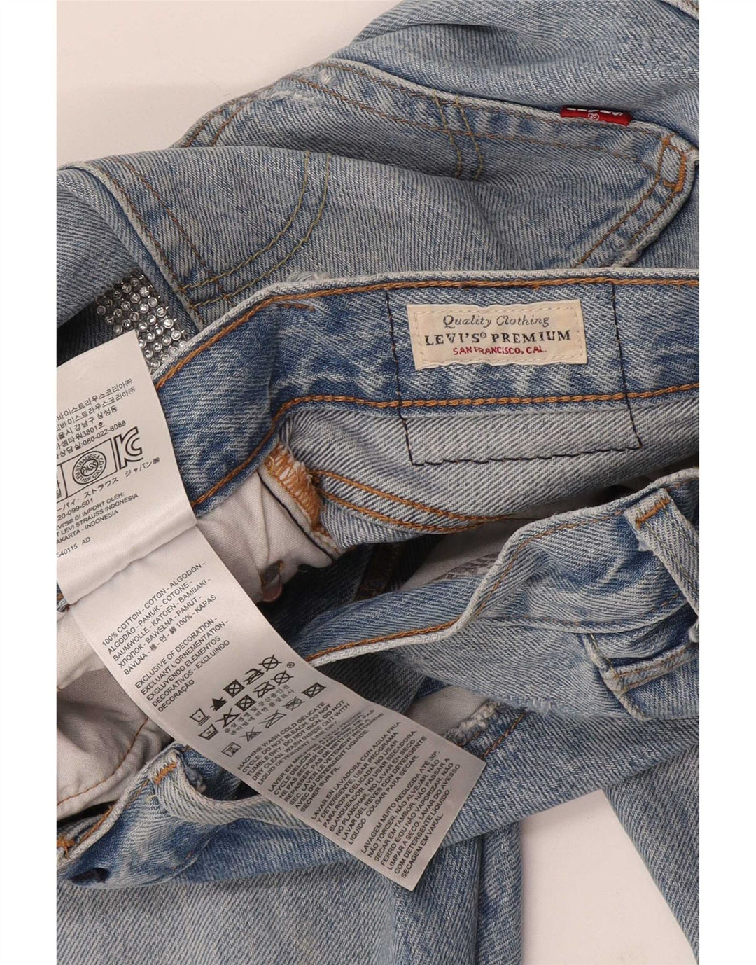 Levi's Womens 501 Distressed Straight Jeans W29 L28 Blue Cotton