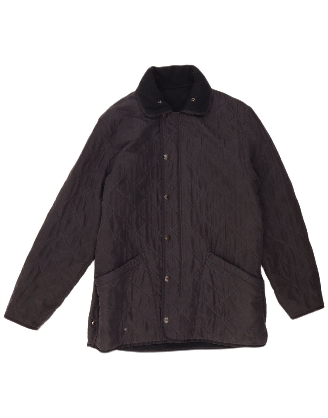 Barbour Mens Quilted Jacket UK 38 Medium Navy Blue Polyester