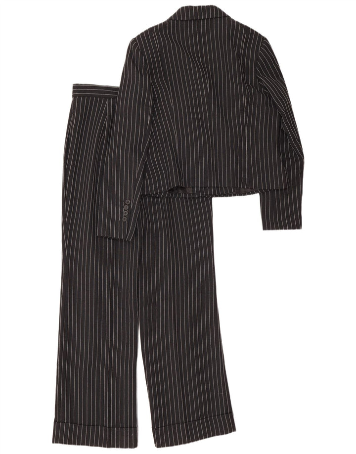 Vintage Womens 2 Piece Suit UK 12 Medium W28 L30 Black Striped