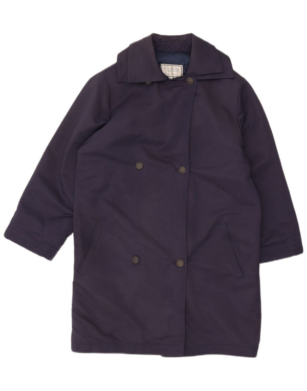 Versus By Gianni Versace Womens Double Breasted Coat IT 42 Medium Navy Blue
