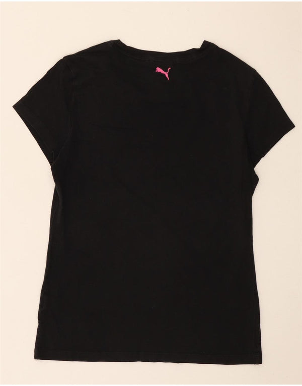 Puma Womens Graphic T-Shirt Top UK 10 Small Black
