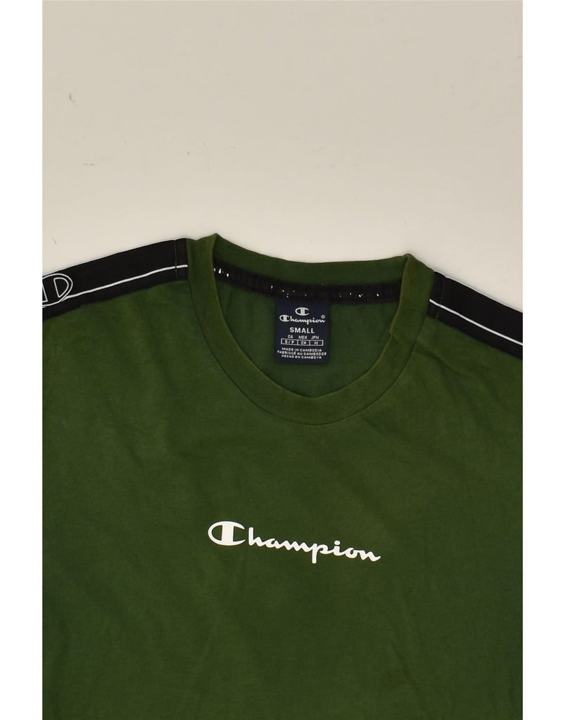 CHAMPION Mens Graphic T-Shirt Top Small Green Cotton | Vintage Champion | Thrift | Second-Hand Champion | Used Clothing | Messina Hembry 