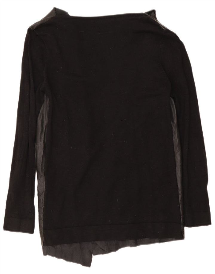 Zara Womens Open Cardigan Sweater UK 14 Medium Black Colourblock