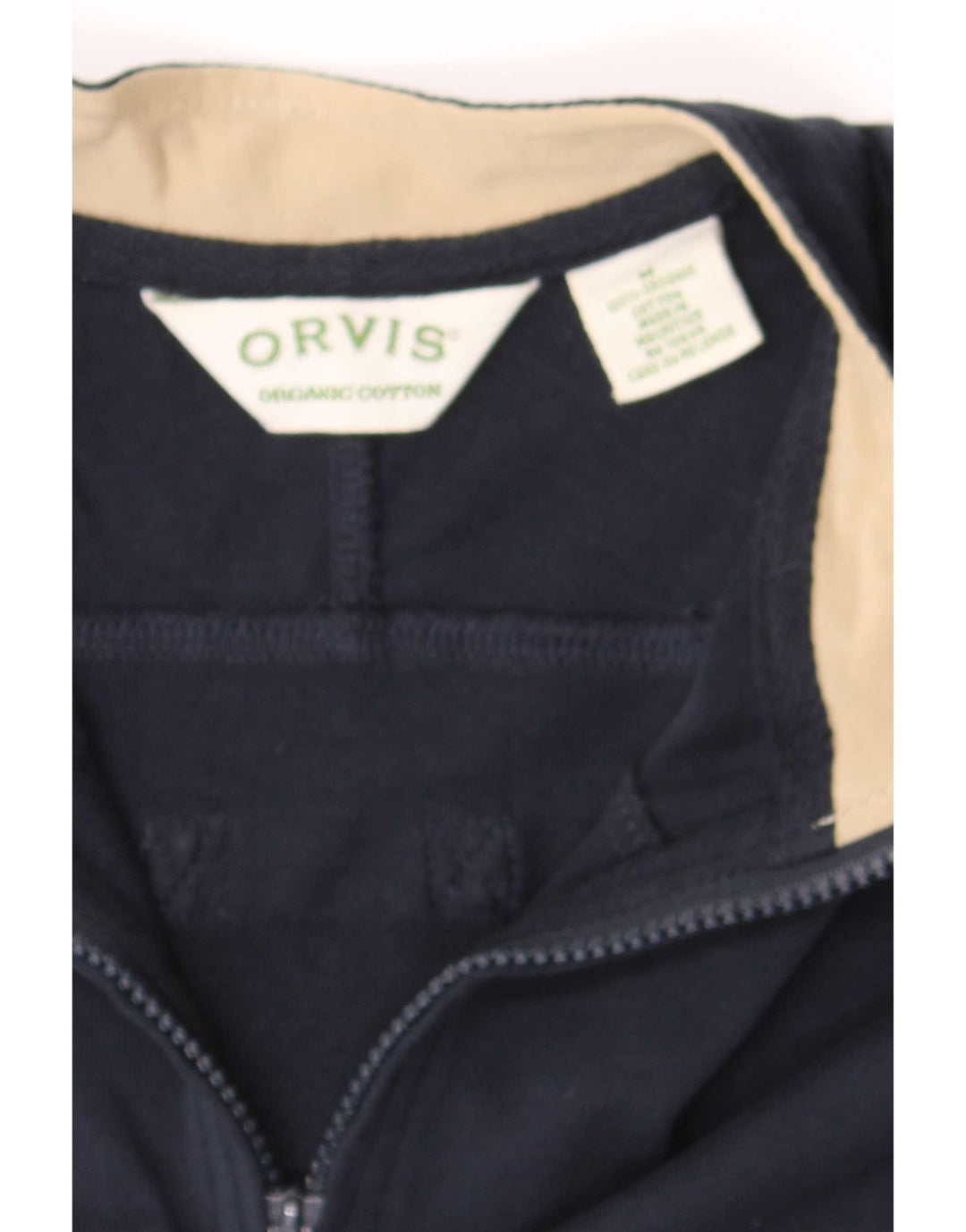 Orvis Mens 1/4 Zip T-Shirt Top Medium Navy Blue Cotton
