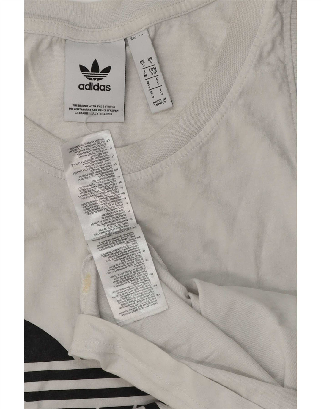 Adidas Womens Graphic Vest Top UK 10 Small White Cotton