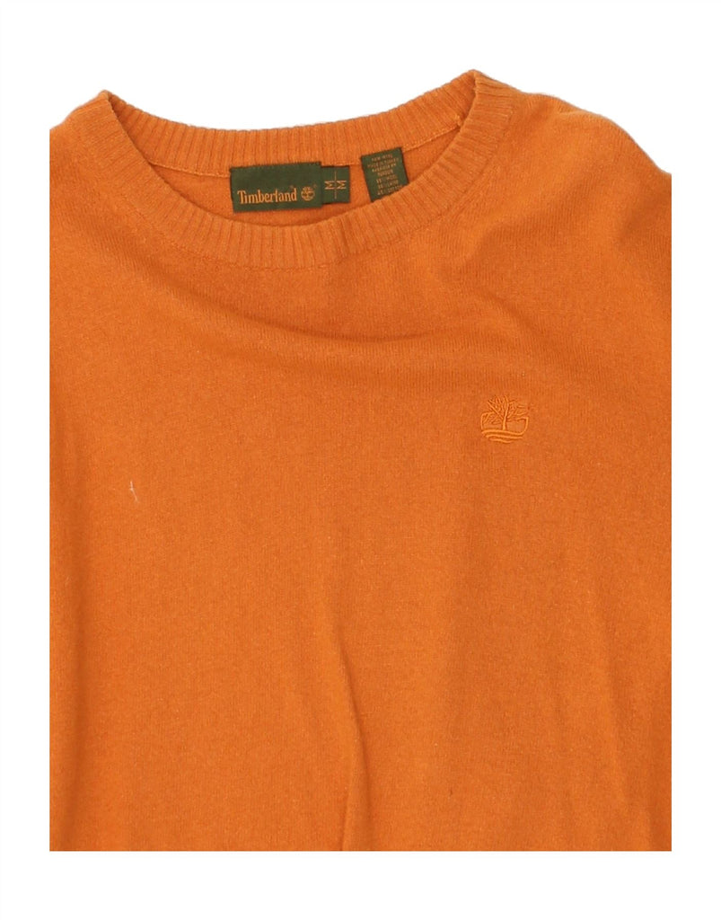 TIMBERLAND Mens Boat Neck Jumper Sweater Medium Orange Cotton Vintage Timberland and Second-Hand Timberland from Messina Hembry 