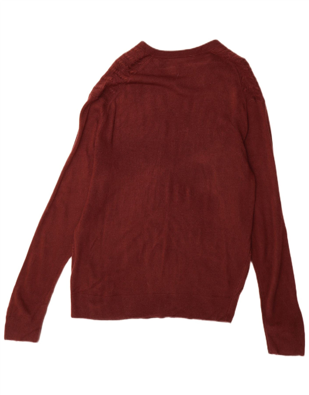 Dockers Mens V-Neck Jumper Sweater Large Maroon Acrylic