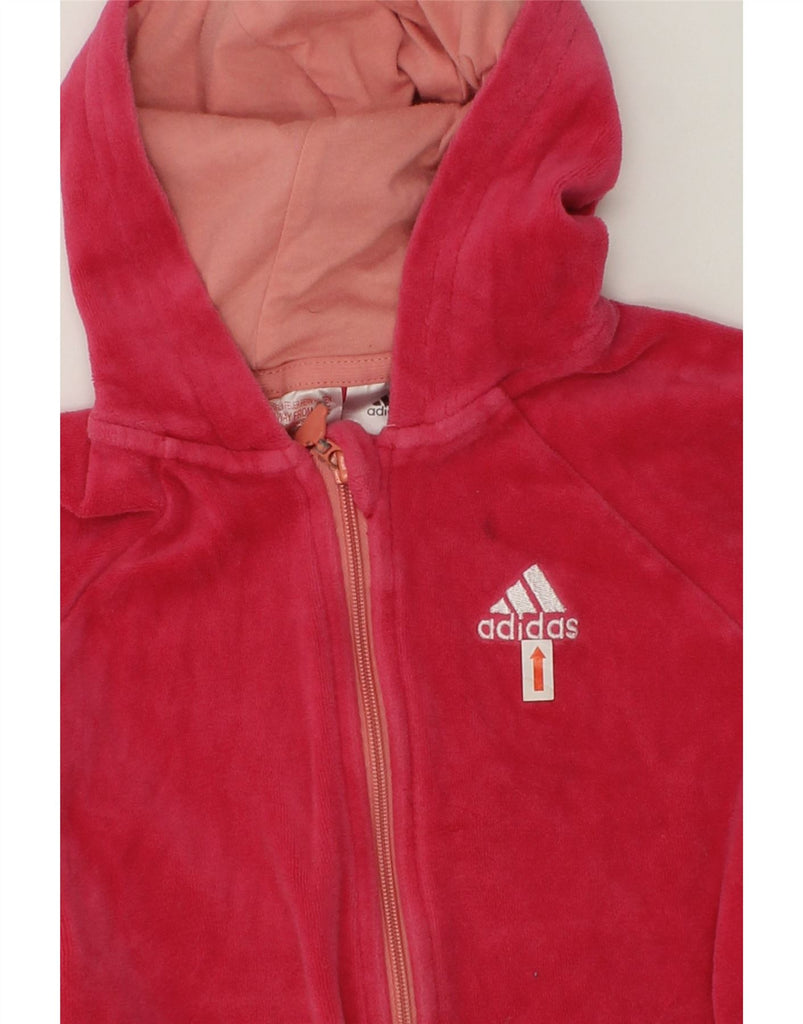 ADIDAS Baby Girls Zip Hoodie Sweater 18-24 Months Pink Cotton | Vintage Adidas | Thrift | Second-Hand Adidas | Used Clothing | Messina Hembry 