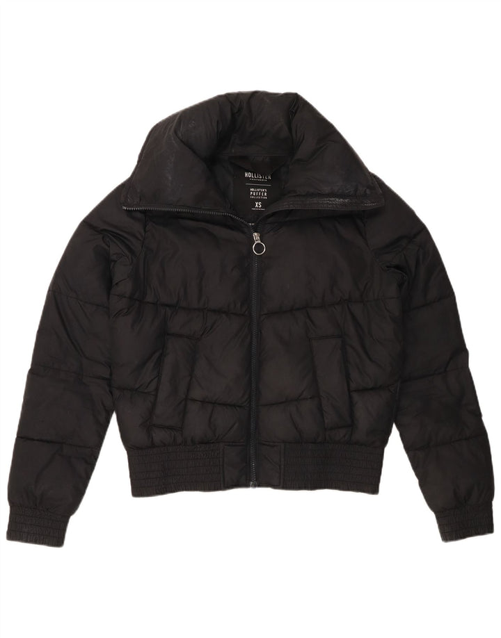 HOLLISTER Womens Oversized Padded Jacket UK 6 XS Black Polyester
