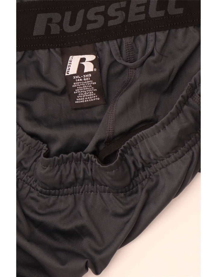 RUSSELL ATHLETIC Mens Dri-Power Sport Shorts 3XL  Grey Colourblock