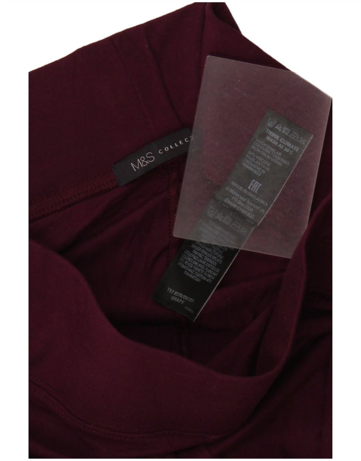 Marks & Spencer Womens Leggings UK 10 Small Burgundy Viscose