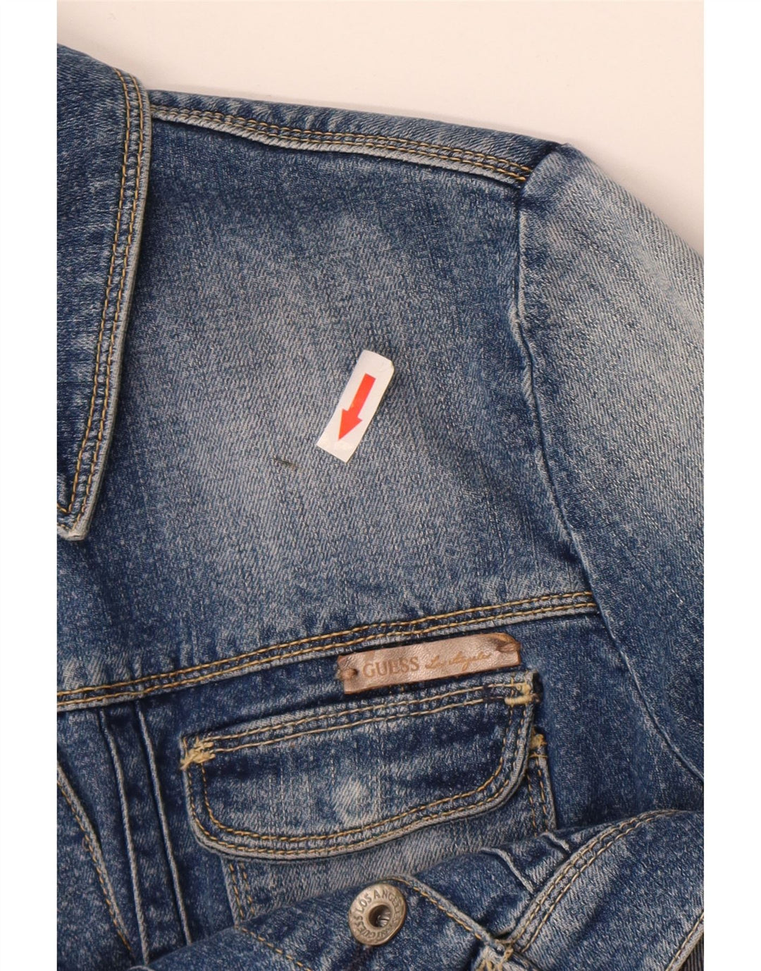 Guess Womens Crop Denim Jacket UK 6 XS Blue Cotton