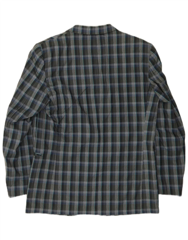 Vintage Mens 2 Button Blazer Jacket UK 38 Medium Grey Check