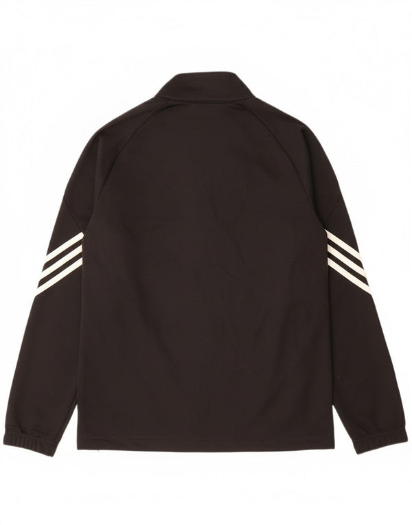 Adidas Boys Climalite Tracksuit Top Jacket 13-14 Years Black Polyester
