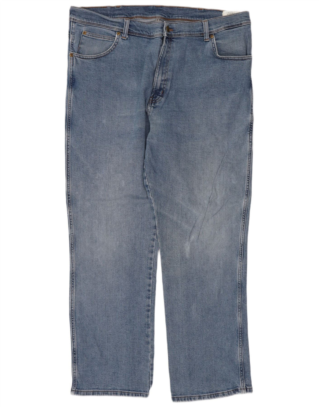Wrangler Mens Regular Fit Straight Jeans W40 L30 Blue Cotton