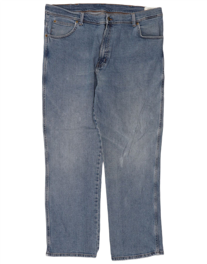 Wrangler Mens Regular Fit Straight Jeans W40 L30 Blue Cotton