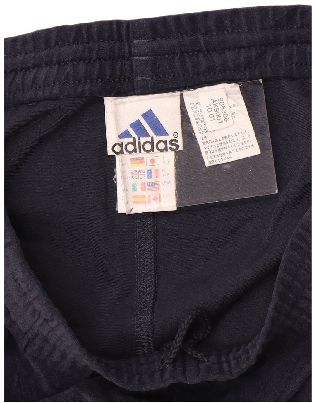 ADIDAS Boys Tracksuit Trousers Joggers 13-14 Years Navy Blue Polyester