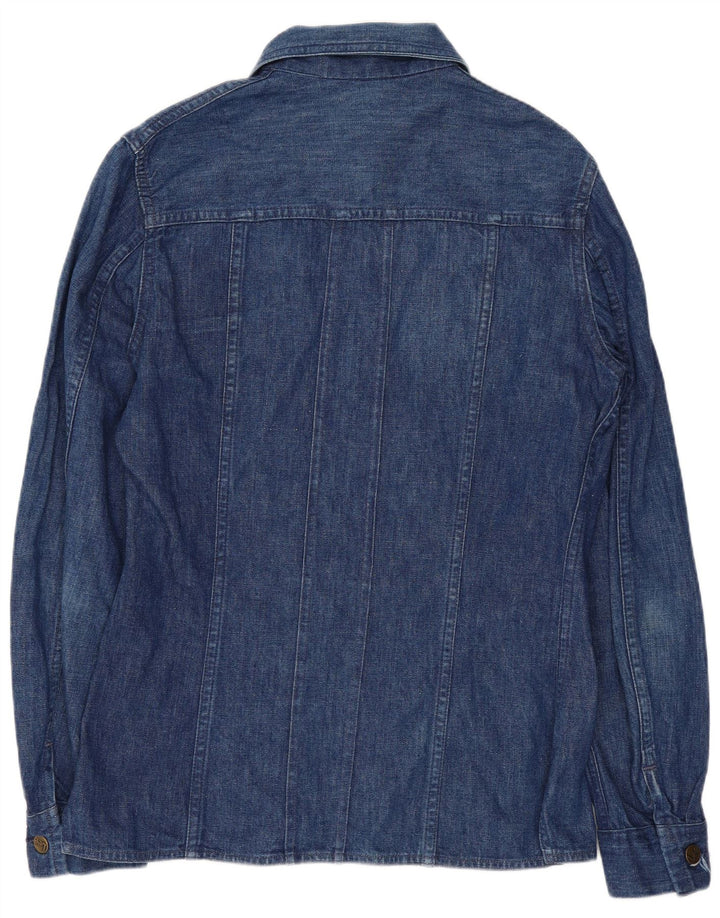 VINTAGE Mens Denim Shirt Small Blue