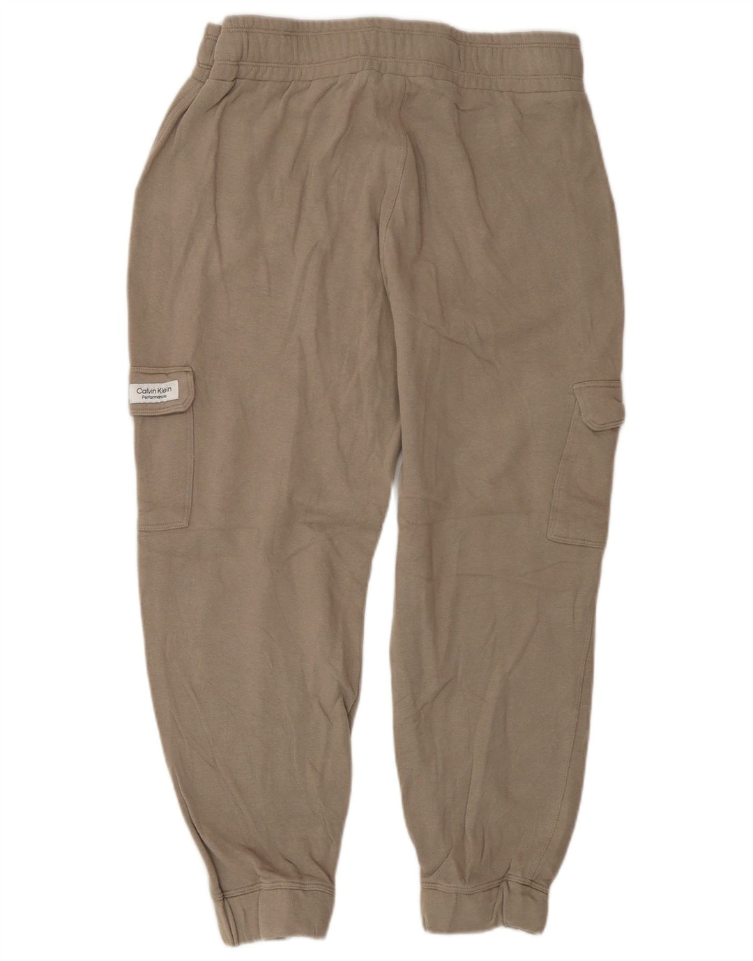 Calvin Klein Womens Cargo Tracksuit Trousers Joggers UK 14 Medium Beige