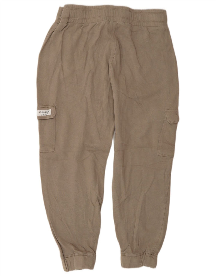 Calvin Klein Womens Cargo Tracksuit Trousers Joggers UK 14 Medium Beige