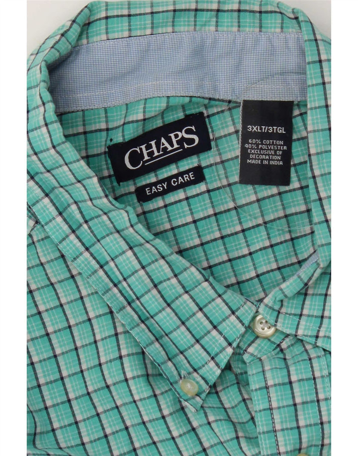 Chaps Mens Tall Shirt 3XL Green Check Cotton