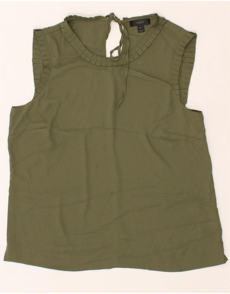 J. CREW Womens Sleeveless Blouse Top US 6 Medium Green Polyester | Vintage J. Crew | Thrift | Second-Hand J. Crew | Used Clothing | Messina Hembry 