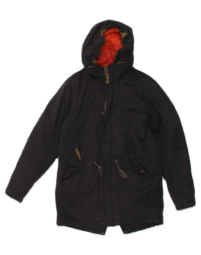 JACK & JONES Mens Hooded Parka Jacket UK 40 Large Black | Vintage Jack & Jones | Thrift | Second-Hand Jack & Jones | Used Clothing | Messina Hembry 