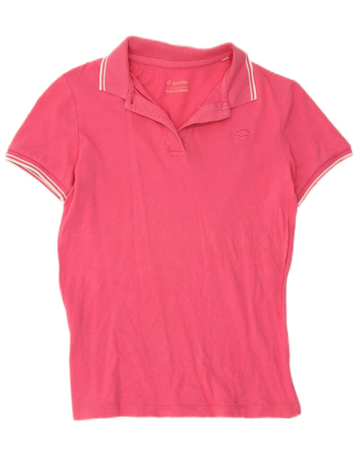 Lotto Womens Polo Shirt UK 14 Large Pink