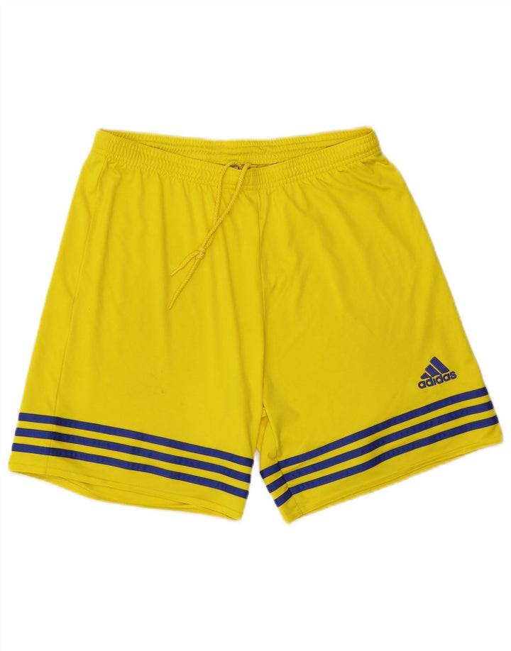 Adidas Mens Climalite Sport Shorts Large  Yellow Polyester