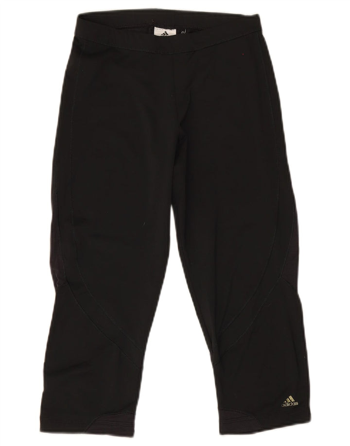 Adidas Womens Climacool Capri Leggings UK 10 Small Black Polyester