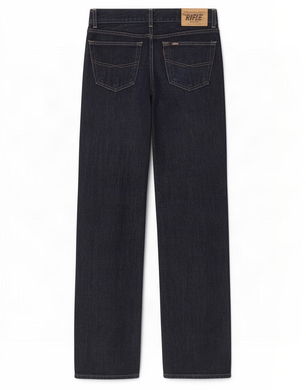 Rifle Mens Straight Jeans W30 L34 Navy Blue Cotton