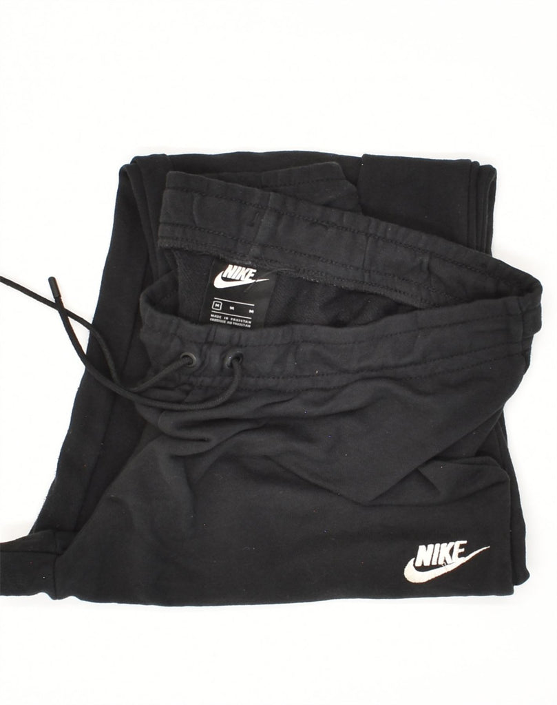 NIKE Womens Tracksuit Trousers Joggers UK 14 Medium Black Cotton | Vintage Nike | Thrift | Second-Hand Nike | Used Clothing | Messina Hembry 