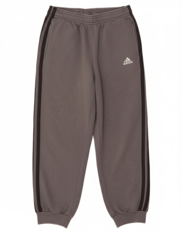 Adidas Boys Tracksuit Trousers Joggers 7-8 Years Grey Cotton