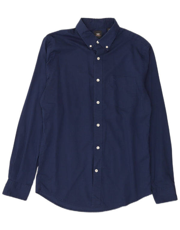 Dockers Mens Shirt Medium Navy Blue Cotton