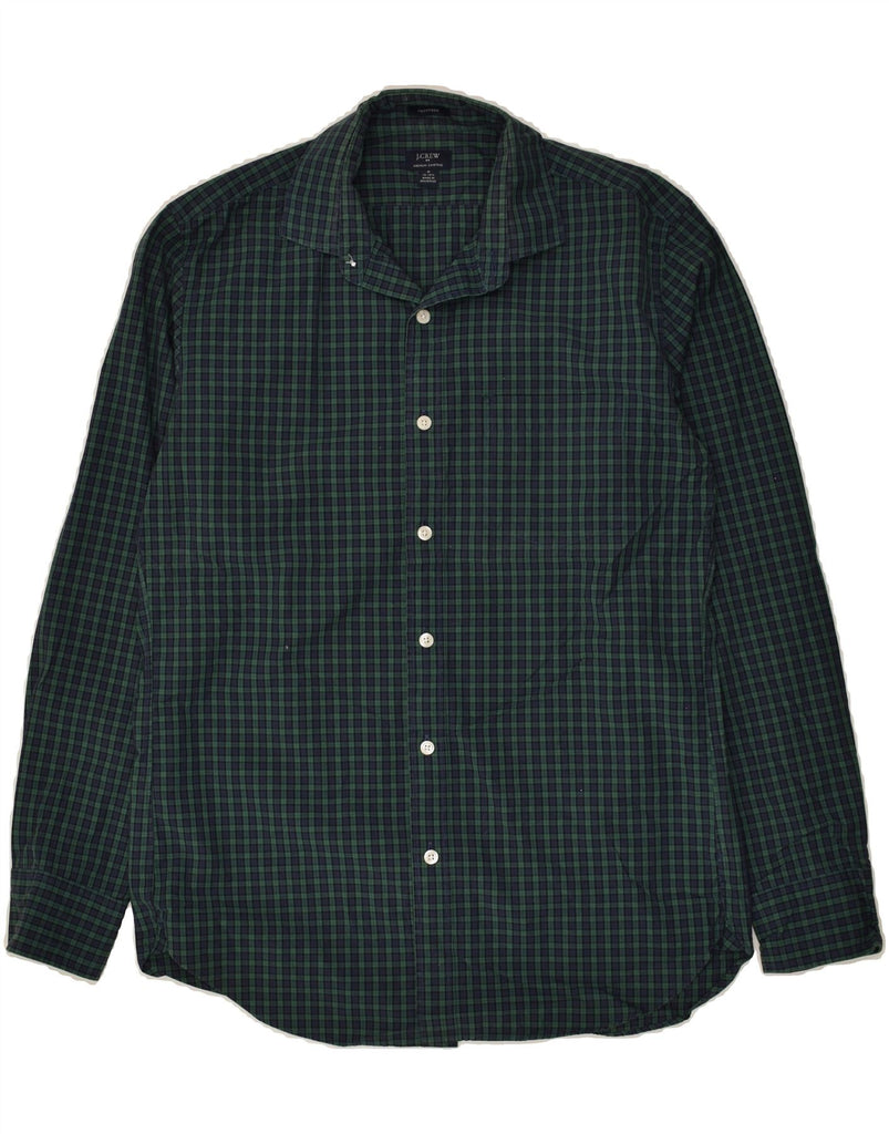 J. CREW Mens Thompson Shirt Size 15 1/2 Medium Green Check Cotton | Vintage J. Crew | Thrift | Second-Hand J. Crew | Used Clothing | Messina Hembry 