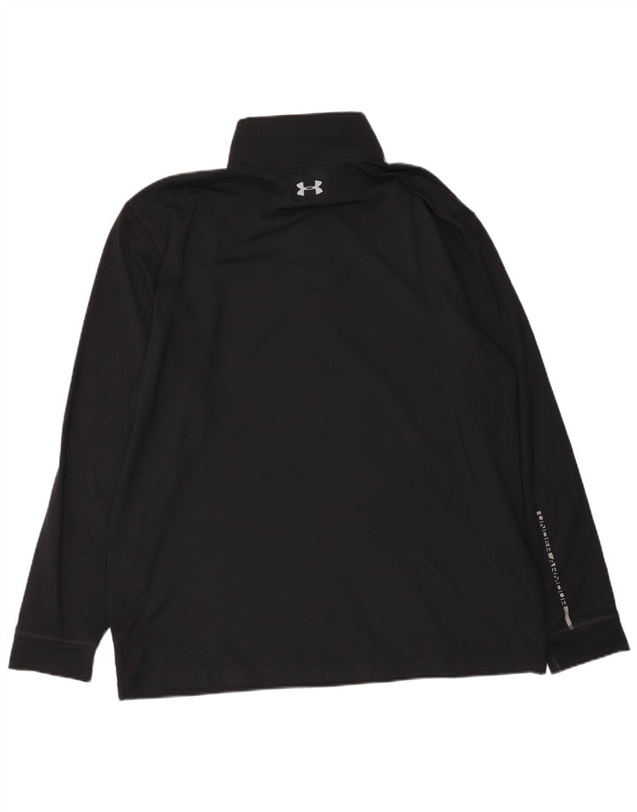 Under Armour Mens Cold Gear Zip Neck Pullover Tracksuit Top Large Black