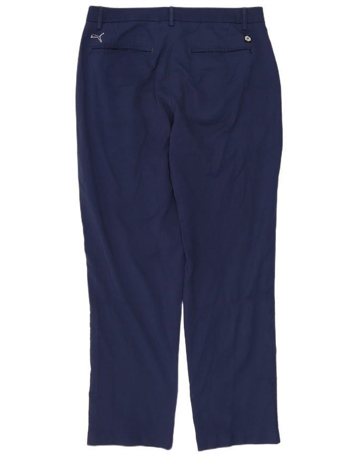 PUMA Mens Slim Chino Trousers W34 L32 Navy Blue Polyester