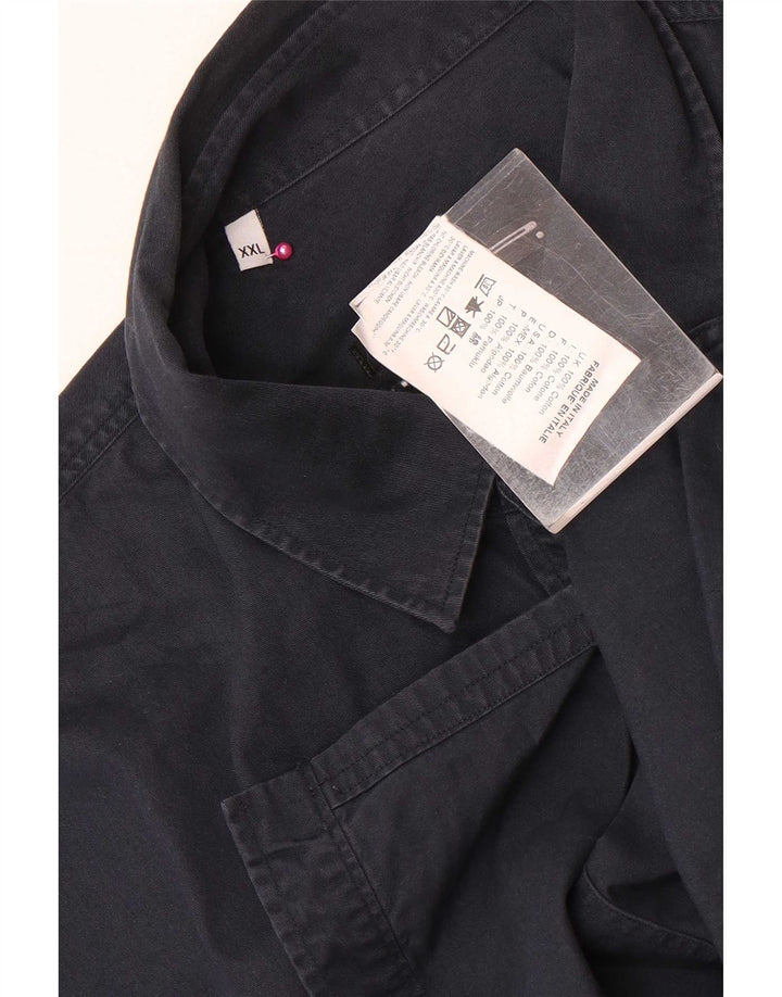 Vintage Mens Western Shirt 2XL Navy Blue Cotton